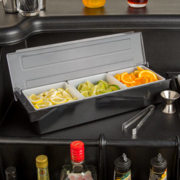 Bar Condiment Dispenser - Bar Caddy - 3 Compartment
