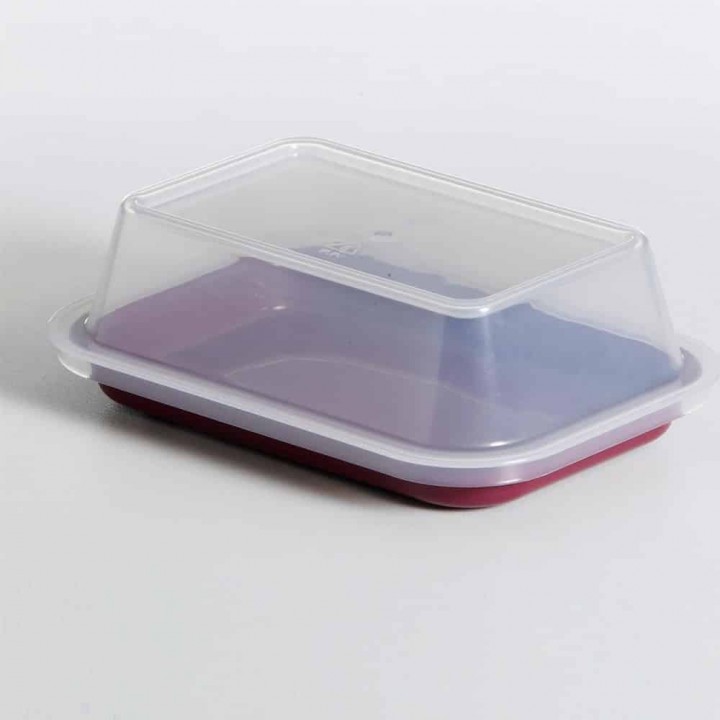 KH Tray Rectangular Burgundy With Lid To Suit