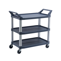 18086 - TRUST® Commercial 3 Tier Grey Large Utility Service Cart Grey