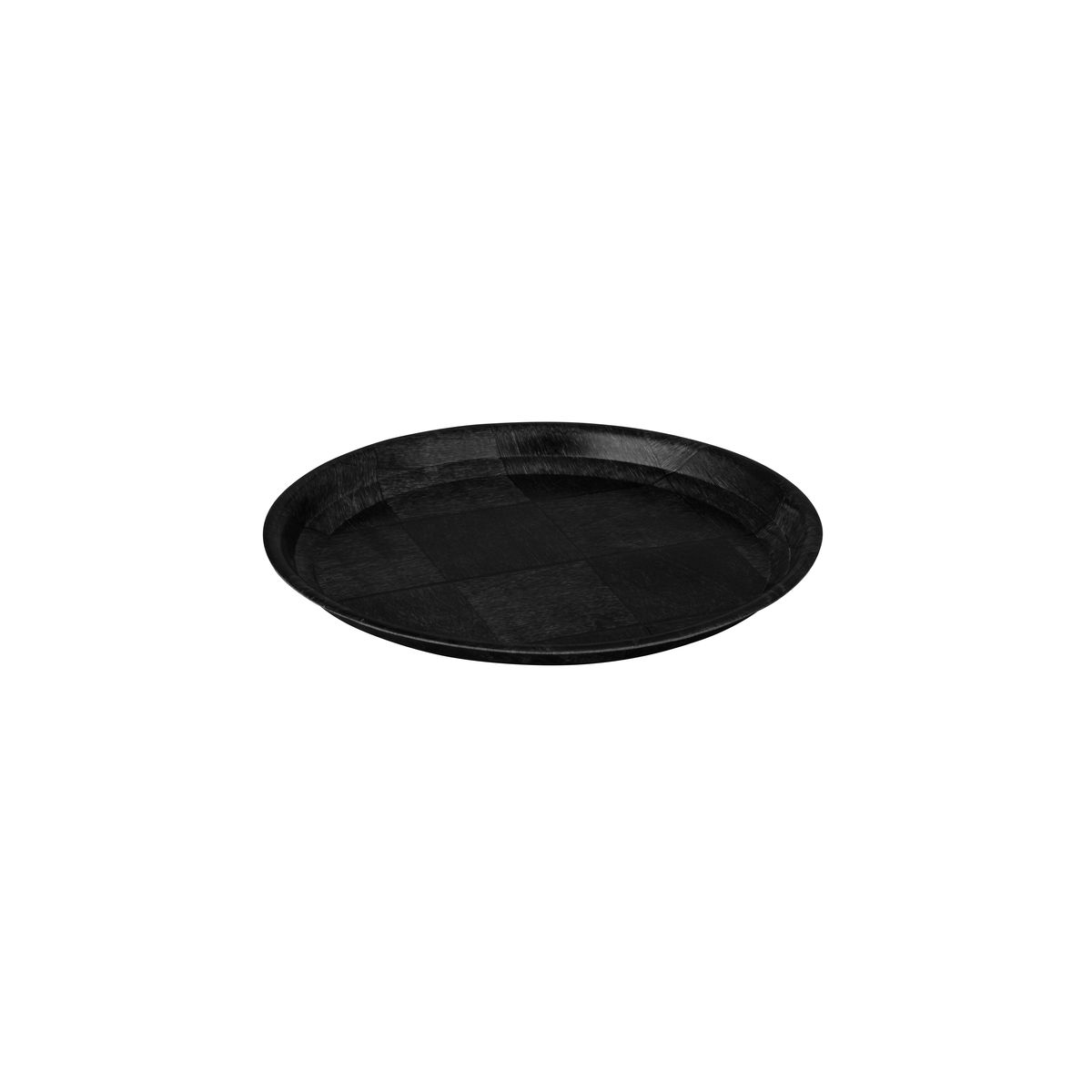 Trenton Black Woven Wood Round Tray - 200mm