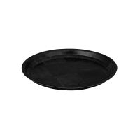 Trenton Black Woven Wood Round Tray - 300mm