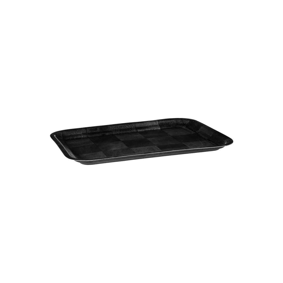 Trenton Black Woven Wood Rectangular Tray - 350x250mm