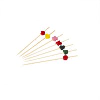 Belix Bamboo Skewer - Party Pick Assorted Designs 120mm (100Pcs/Pack) - Assorted Colours (12 x Pack)