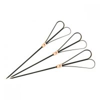 Belix Bamboo Skewer - Heart, Black 100mm (100Pcs/Pack) (10 x Pack)