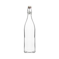 Trenton Basics Glass Water Bottle - Square - 1000ml - Clear (Pack of 12)