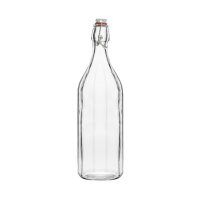 Trenton Basics Glass Bottle - Panelled - Round - 1.0Lt (Pack of 12)