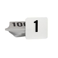 Trenton Flat Plastic Table Numbers - Set Of 1-25 - 50x50mm - Black on White
