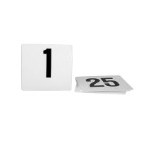 Trenton Flat Plastic Table Numbers - Set Of 1-25 - 105x95mm - Black on White