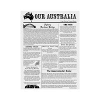 Moda Greaseproof Paper - Newsprint, Black & White - 380x310mm (10 x Pack)