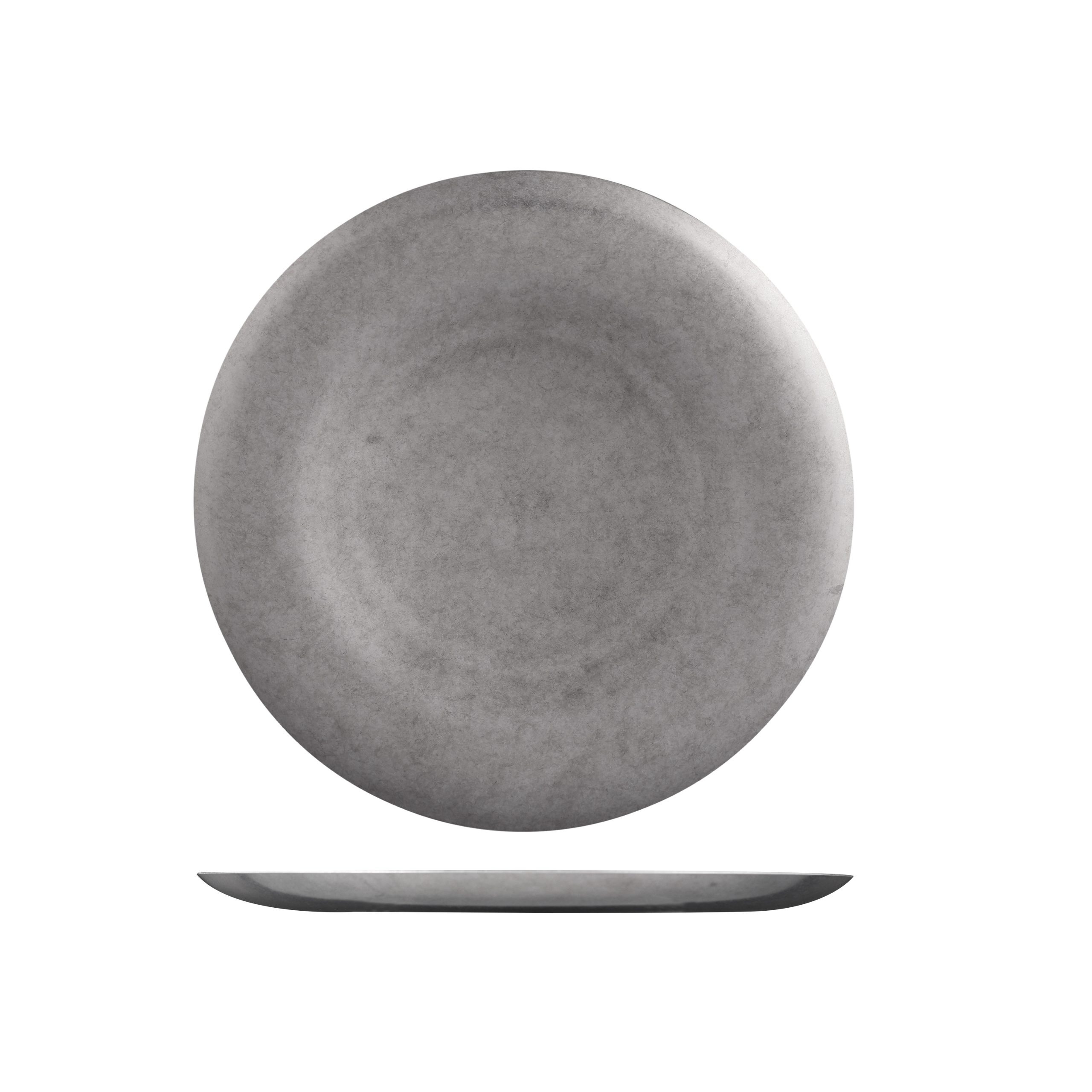 Moda Vintage Stainless Steel Round Coupe Plate - 230mm (Pack of 6)