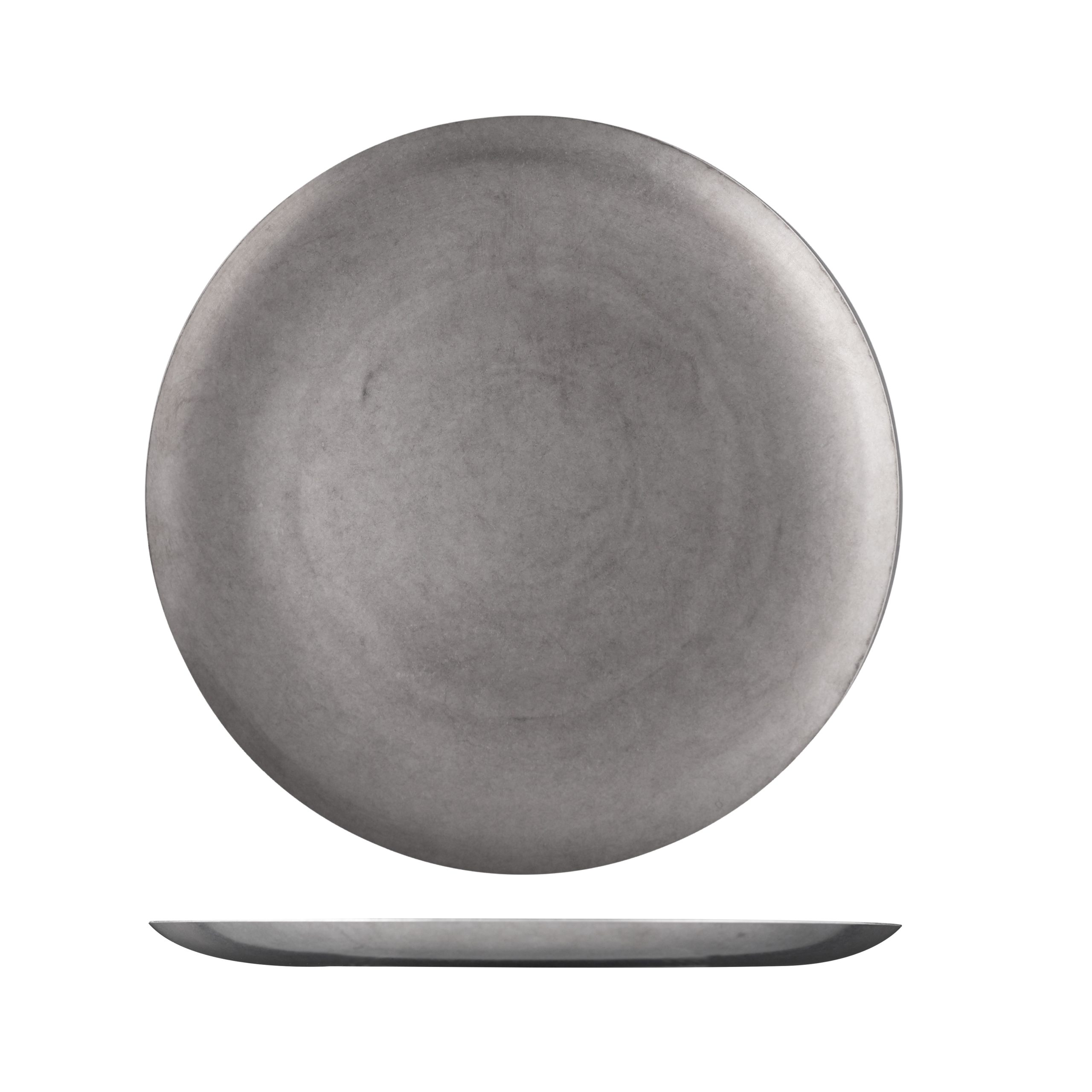 Moda Vintage Stainless Steel Round Coupe Plate - 260mm (Pack of 6)