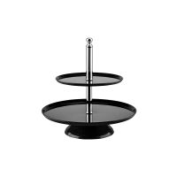 Alkan Zicco 2 Tier Round Stand - 350mm - Black