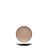 Dual Colour Beige & Black Round Coupe Plate - 167mm (Pack of 24)