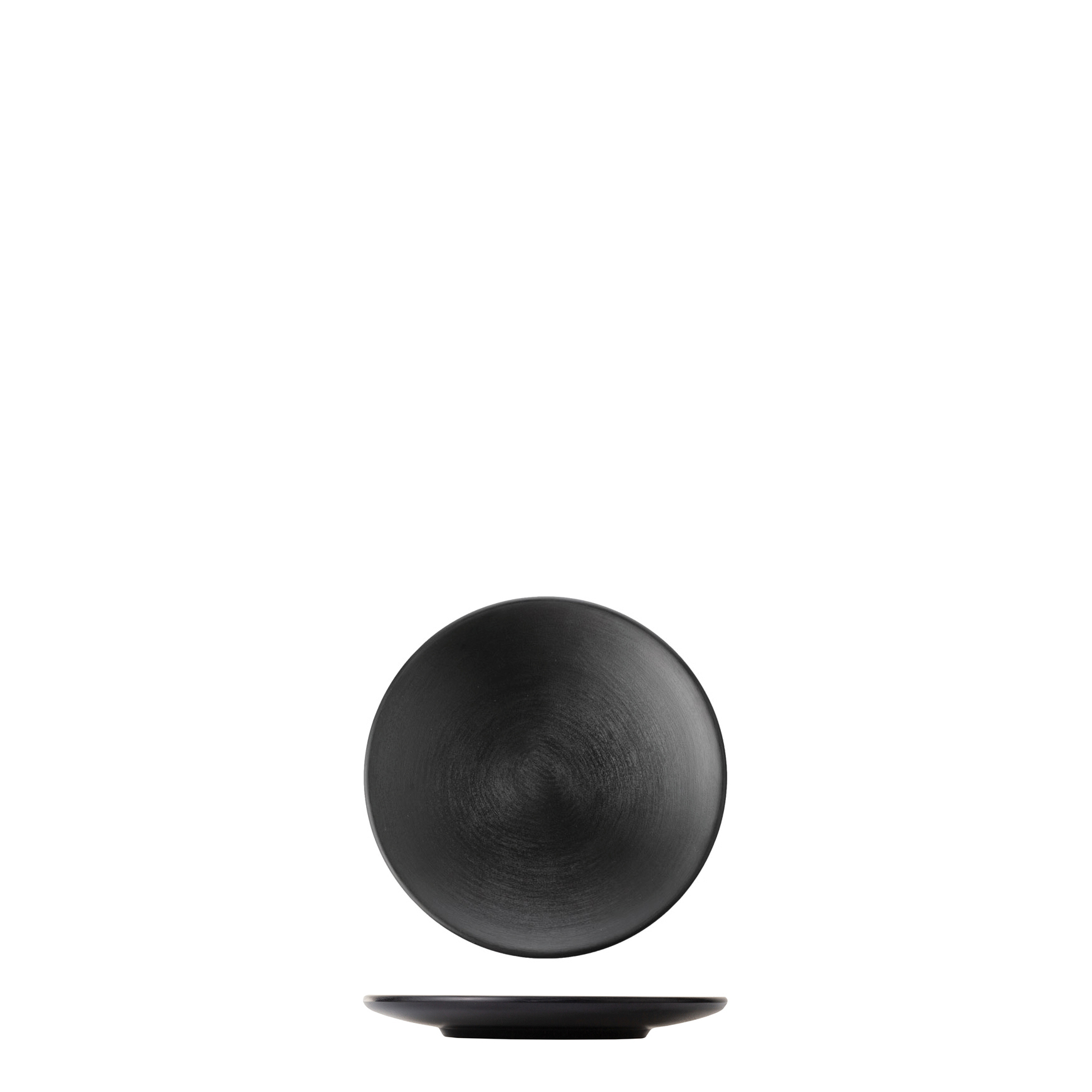 Dual Colour Black & Black Round Coupe Plate - 167mm (Pack of 24)