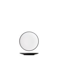 Dual Colour White & Black Round Coupe Plate - 167mm (Pack of 24)