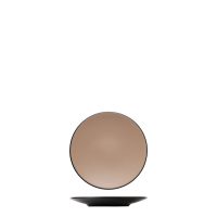 Dual Colour Beige & Black Round Coupe Plate - 180mm (Pack of 12)
