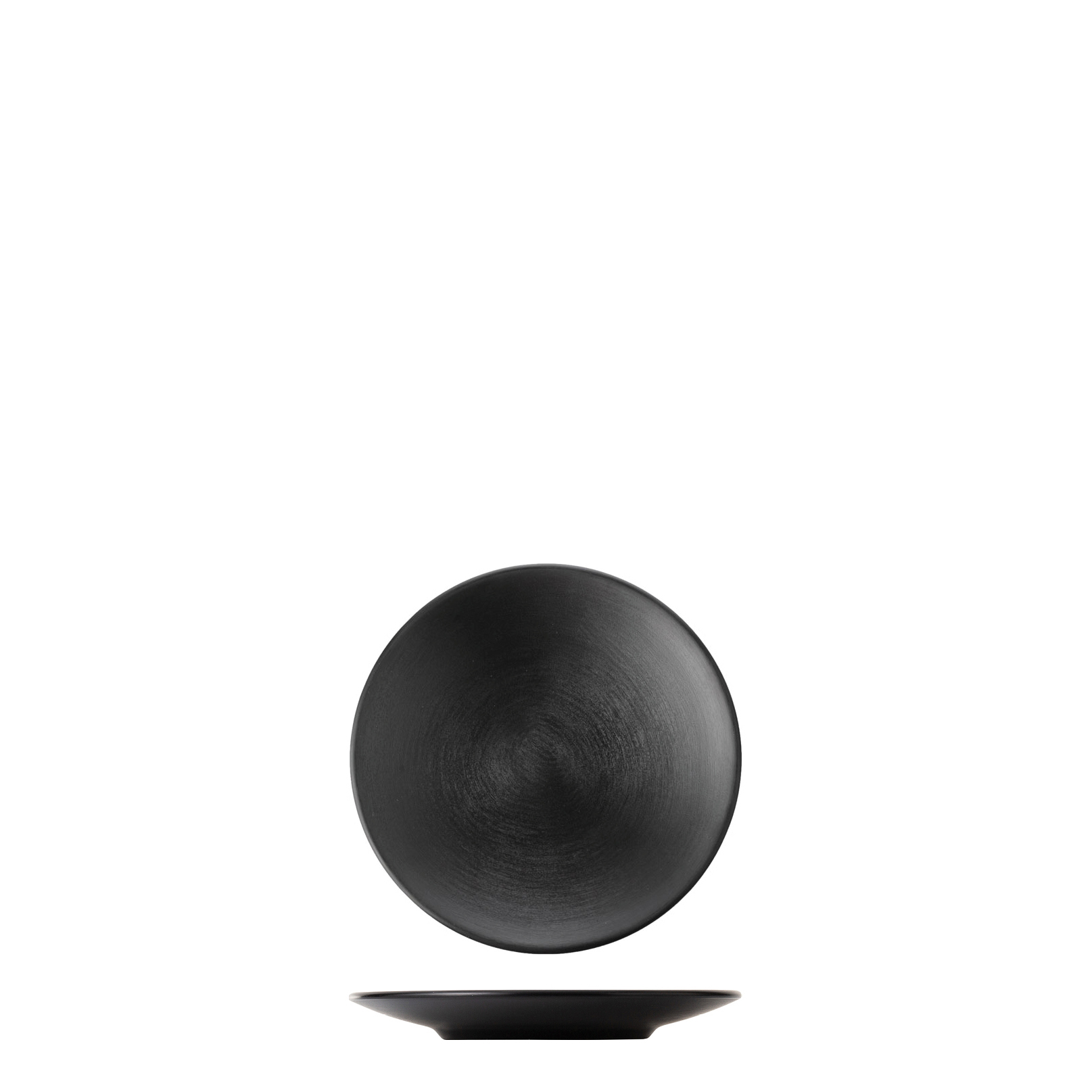 Dual Colour Black & Black Round Coupe Plate - 180mm (Pack of 12)
