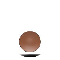 Dual Colour Brown & Black Round Coupe Plate - 180mm (Pack of 12)