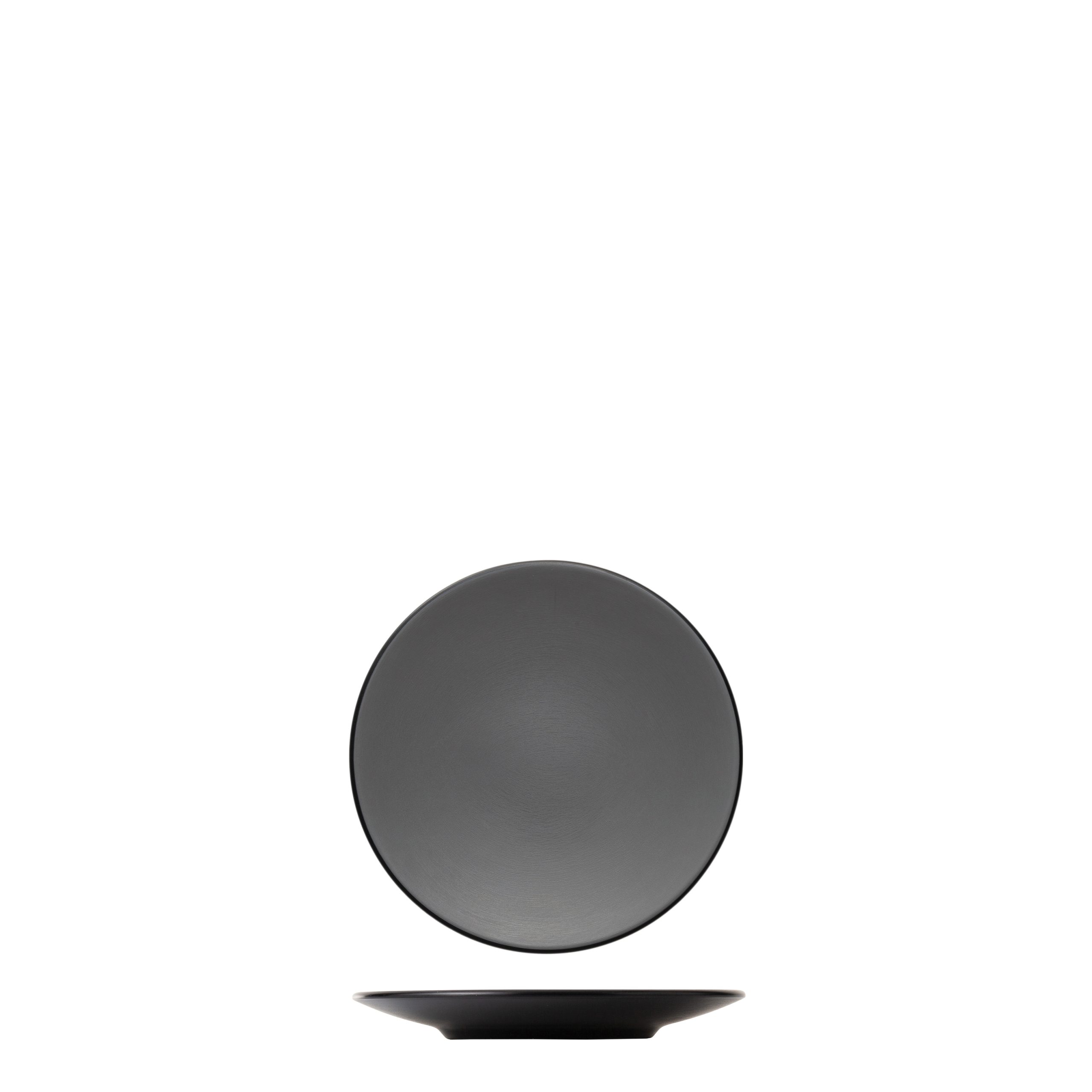 Dual Colour Grey & Black Round Coupe Plate - 180mm (Pack of 12)