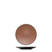 Dual Colour Brown & Black Round Coupe Plate - 205mm (Pack of 12)