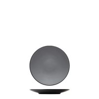 Dual Colour Grey & Black Round Coupe Plate - 205mm (Pack of 12)