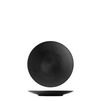 Dual Colour Black & Black Round Coupe Plate - 230mm (Pack of 12)