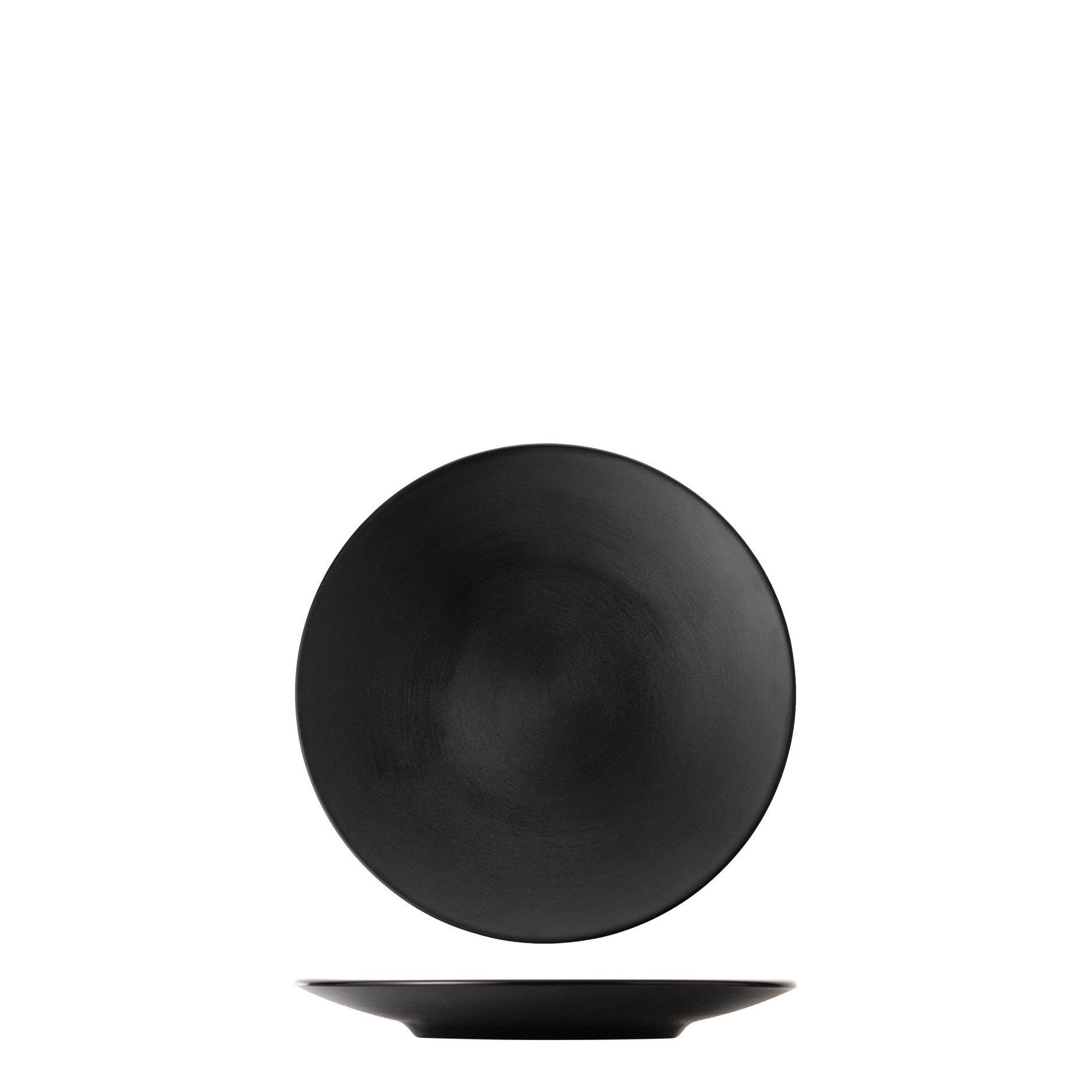 Dual Colour Black & Black Round Coupe Plate - 230mm (Pack of 12)
