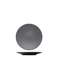 Dual Colour Grey & Black Round Coupe Plate - 230mm (Pack of 12)