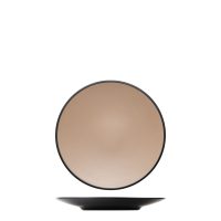 Dual Colour Beige & Black Round Coupe Plate - 250mm (Pack of 9)