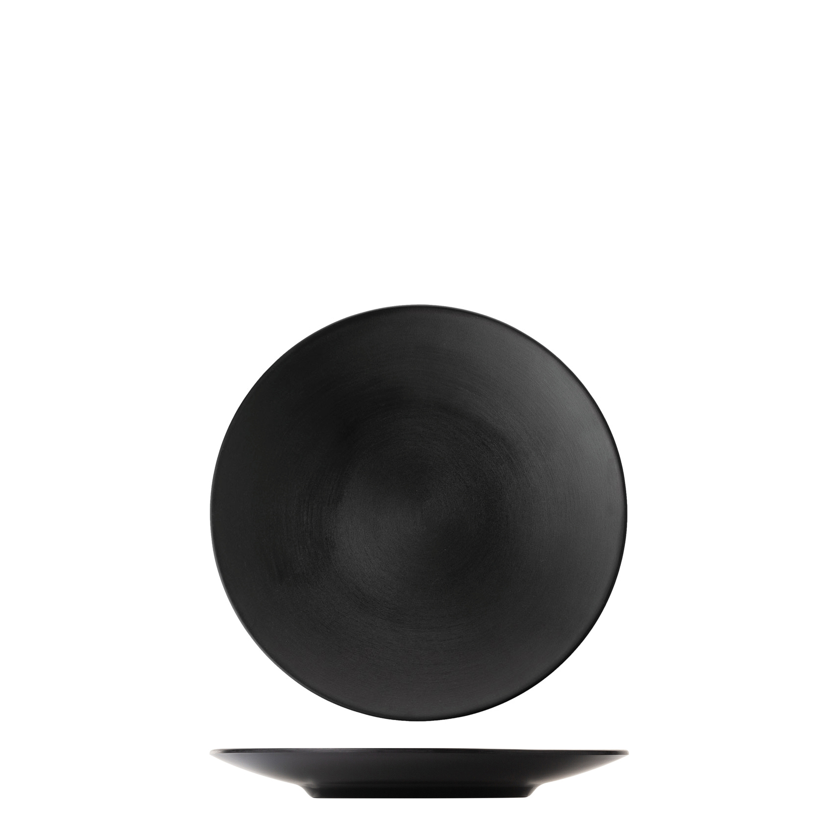Dual Colour Black & Black Round Coupe Plate - 250mm (Pack of 9)