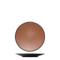 Dual Colour Brown & Black Round Coupe Plate - 250mm (Pack of 9)