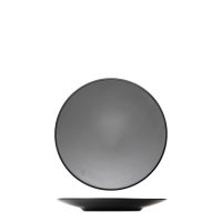 Dual Colour Grey & Black Round Coupe Plate - 250mm (Pack of 9)