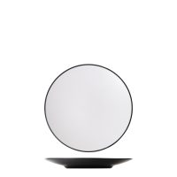 Dual Colour White & Black Round Coupe Plate - 250mm (Pack of 9)