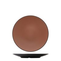 Dual Colour Brown & Black Round Coupe Plate - 300mm (Pack of 12)