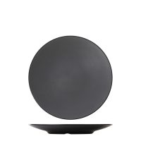 Dual Colour Grey & Black Round Coupe Plate - 300mm (Pack of 12)
