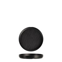 COU COU Dual Colour Black & Black Round Stackable Plate - 200mm (Pack of 12)
