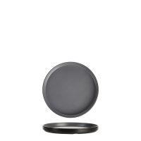 COU COU Dual Colour Grey & Black Round Stackable Plate - 200mm (Pack of 12)