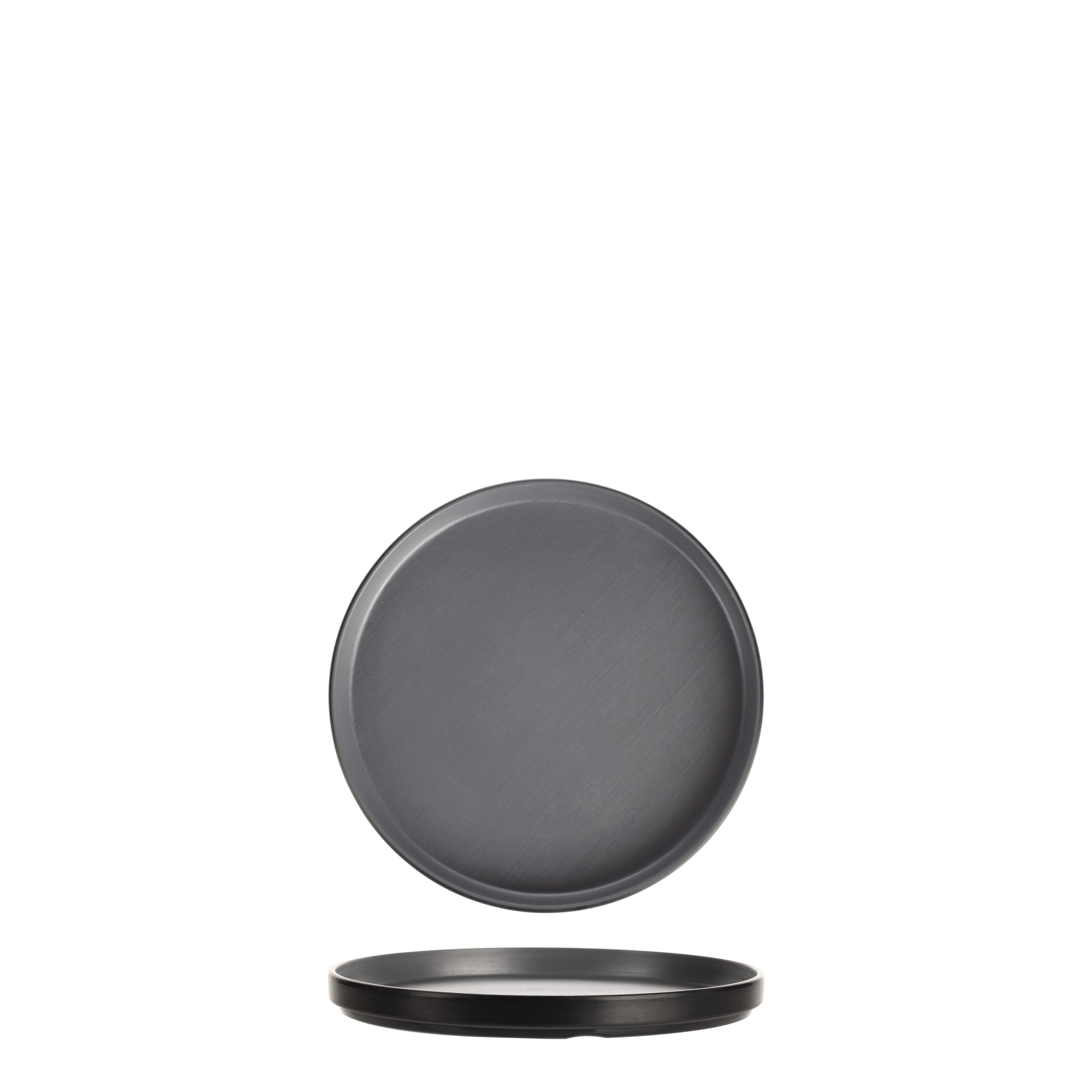COU COU Dual Colour Grey & Black Round Stackable Plate - 200mm (Pack of 12)