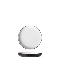 COU COU Dual Colour White & Black Round Stackable Plate - 200mm (Pack of 12)