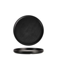 COU COU Dual Colour Black & Black Round Stackable Plate - 270mm (Pack of 12)