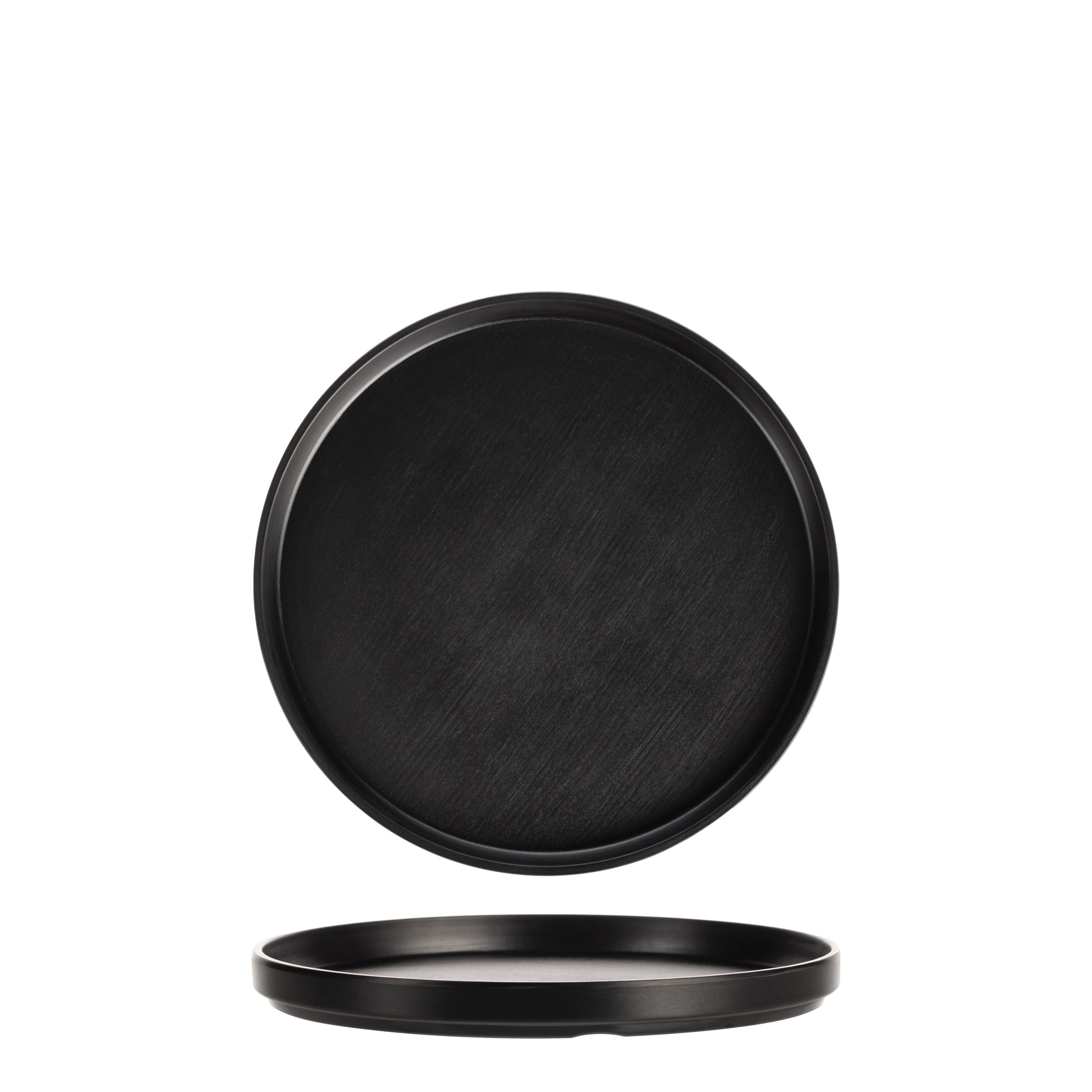 COU COU Dual Colour Black & Black Round Stackable Plate - 270mm (Pack of 12)