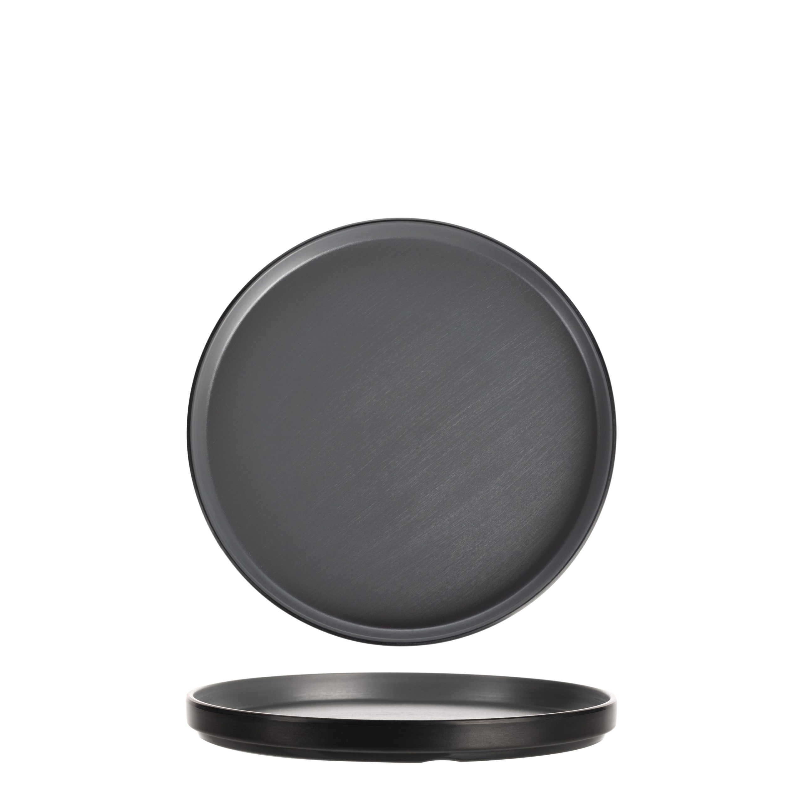 COU COU Dual Colour Grey & Black Round Stackable Plate - 270mm (Pack of 12)
