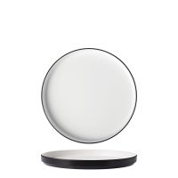COU COU Dual Colour White & Black Round Stackable Plate - 270mm (Pack of 12)