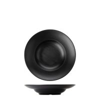COU COU Dual Colour Black & Black Round Pasta/Soup Bowl - 260mm (Pack of 12)