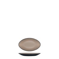 COU COU Dual Colour Beige & Black Oval Plate - 245x150mm (Pack of 12)
