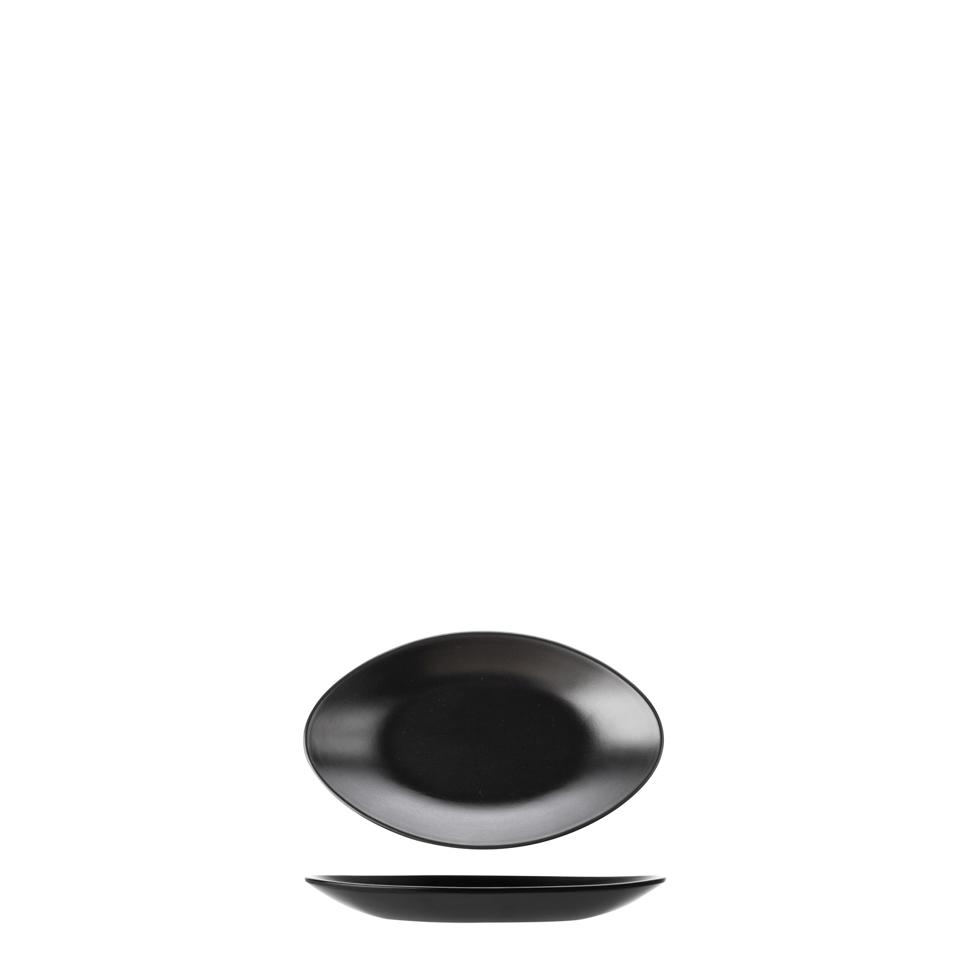 COU COU Dual Colour Black & Black Oval Plate - 245x150mm (Pack of 12)