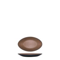 COU COU Dual Colour Brown & Black Oval Plate - 245x150mm (Pack of 12)