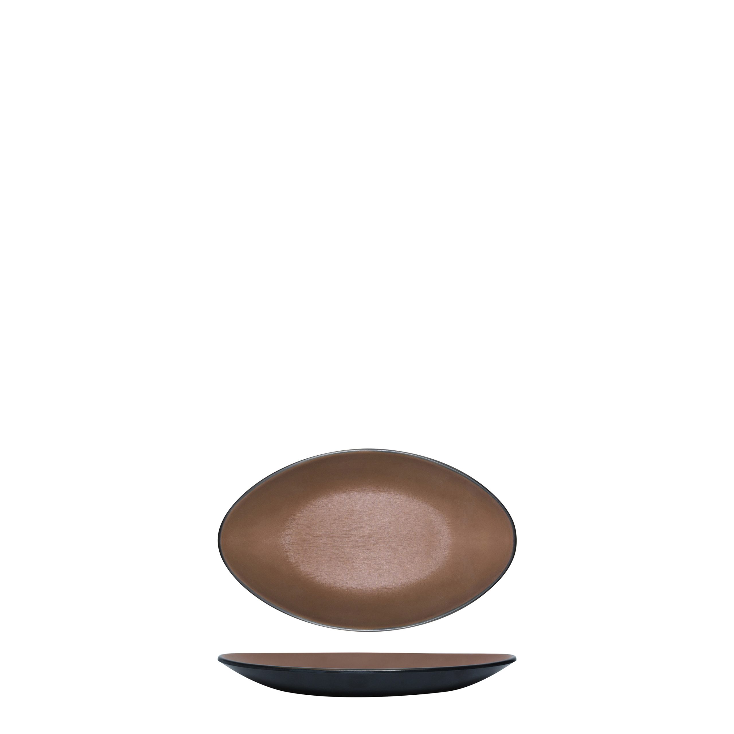 COU COU Dual Colour Brown & Black Oval Plate - 245x150mm (Pack of 12)