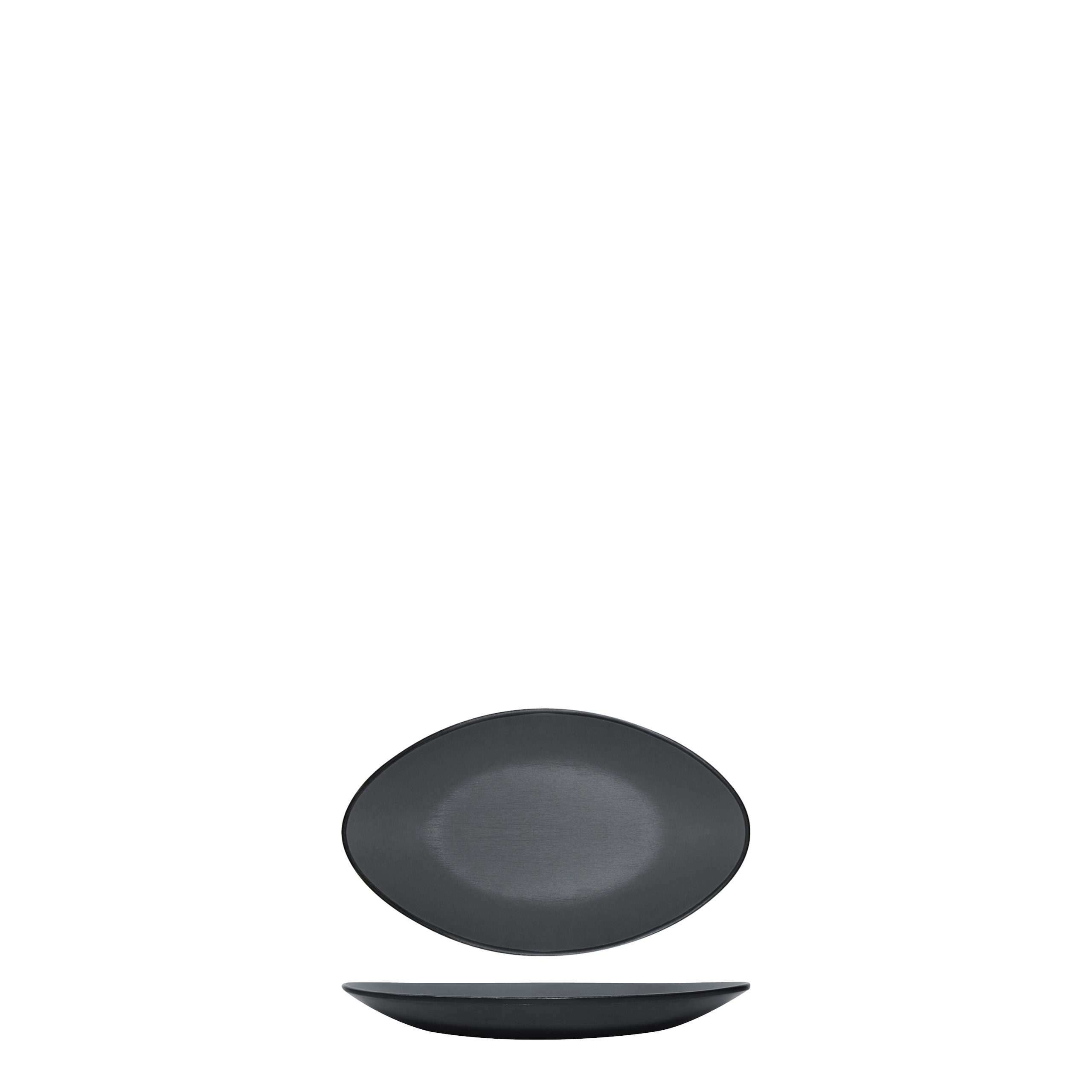 COU COU Dual Colour Grey & Black Oval Plate - 245x150mm (Pack of 12)