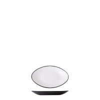COU COU Dual Colour White & Black Oval Plate - 245x150mm (Pack of 12)